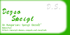 dezso speigl business card